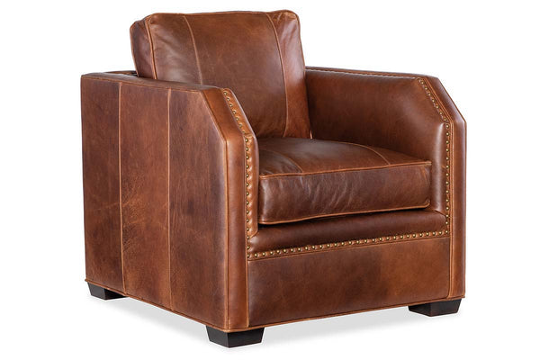 Whitaker Transitional Classic Leather Club Chair