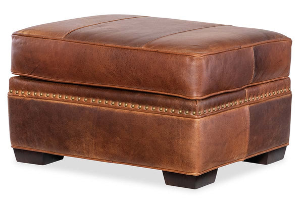 Whitaker Transitional Leather Ottoman