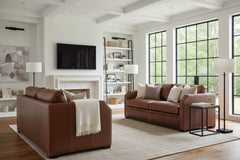Whitaker 78 Inch Transitional Apartment Size Two Cushion Pillow Back Leather Sofa