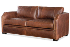 Whitaker 78 Inch Transitional Apartment Size Two Cushion Pillow Back Leather Sofa