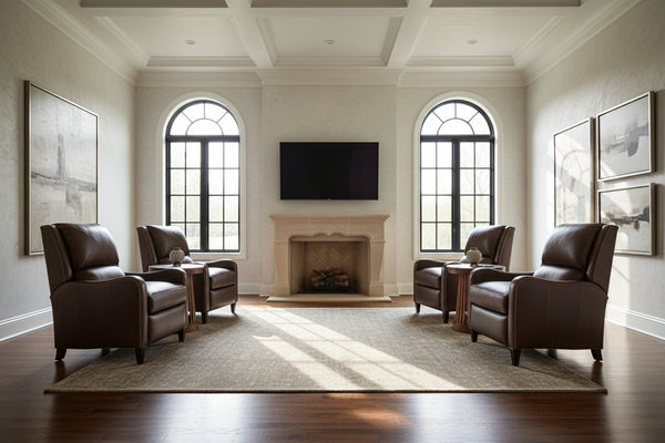 Whitmore Leather Bustle Pillow Back Recliner Chair