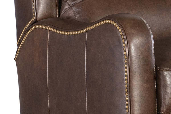 Whitmore Leather Bustle Pillow Back Recliner Chair