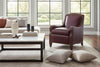 Image of Wilbur Transitional Leather Upholstered Accent Chair With Nails