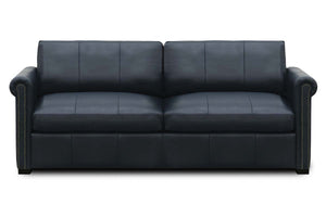Wilmer 80 Inch Leather Transitional Queen Sleeper Sofa w/ Nailhead Trim