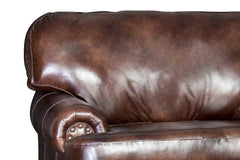 Winfield 60" Pillow Back Leather Chair And A Half With Nailhead Trim