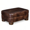 Image of Winfield Pillow Top Leather Ottoman With Nailhead Trim