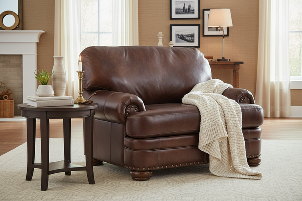 Winfield Oversized Pillow Back Sofa Group With Nail Trim