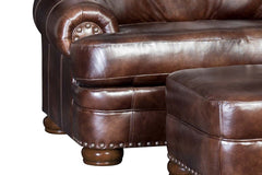 Winfield 60" Pillow Back Leather Chair And A Half With Nailhead Trim