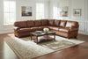 Image of Winfield T-Cushion Rolled Arm Leather Sectional Sofa