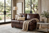 Image of Winfield Pillow Back Leather Loveseat With Nailhead Trim