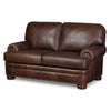 Image of Winfield Pillow Back Leather Loveseat With Nailhead Trim