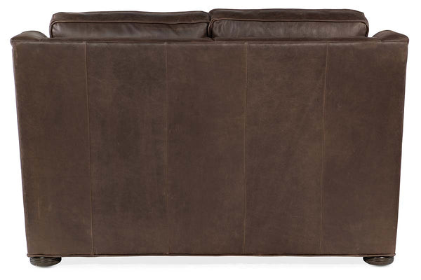 Winston Traditional POWER "WALL HUGGER" Bustle Back Leather Loveseat