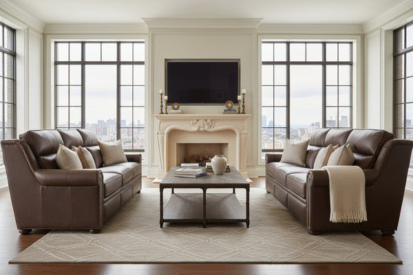 Winston Bustle Back Traditional Leather Reclining Furniture Collection