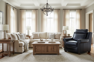 Winston Traditional Bustle Back Leather Club Chair