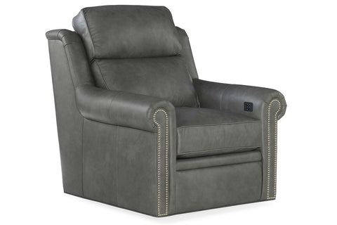 Winston Leather Power SWIVEL Bustle Back Living Room Reclining Chair