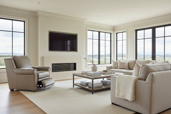 Winston Leather Power "WALL HUGGER" Pillow Back Living Room Reclining Chair