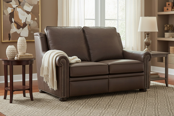 Winston Single Back Traditional Leather Reclining Furniture Collection