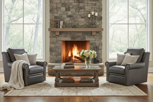 Winston Leather Power SWIVEL Pillow Back Living Room Reclining Chair