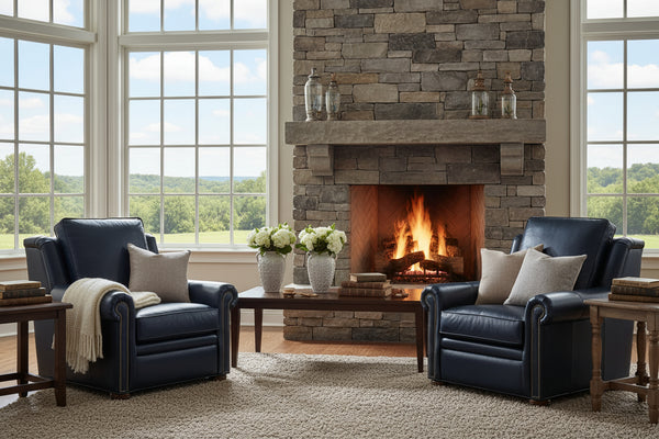 Winston Leather Power "WALL HUGGER" Pillow Back Living Room Reclining Chair