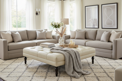 Winton Tufted 36", 40", 44", Or 48" Inch Square Leather Ottoman (4 Sizes Available)