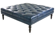 Winton "Ready To Ship" Tufted Leather Coffee Table Ottoman
