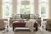 Worthington 44 Inch Rectangular Deep Button Tufted Leather Upholstered Ottoman Coffee Table