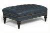 Worthington 44 Inch Rectangular Deep Button Tufted Leather Upholstered Ottoman Coffee Table