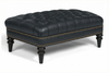 Worthington 44 Inch Rectangular Deep Button Tufted Leather Upholstered Ottoman Coffee Table
