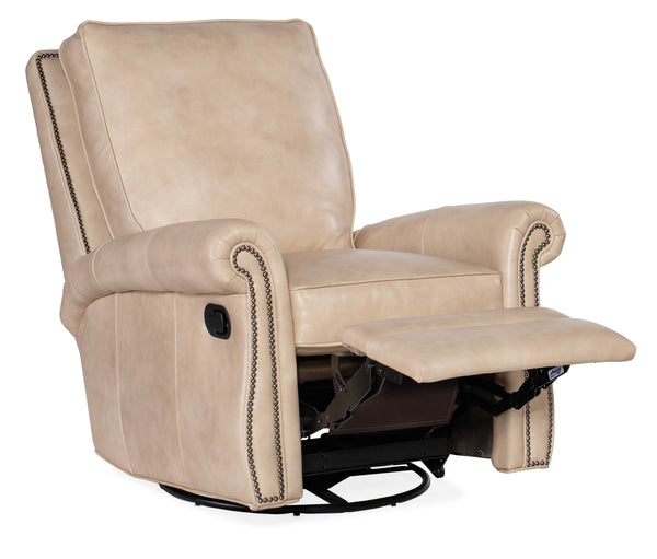 Amani SWIVEL Leather Pillow Back Recliner Chair - Experience Luxurious Comfort