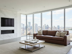 Wyatt 103 Inch Grand Scale Contemporary Deep Seat Leather Sofa