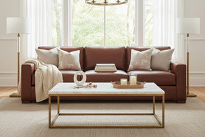 Wyatt 103 Inch Grand Scale Contemporary Deep Seat Leather Sofa
