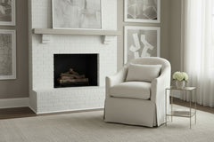 Xena Natural "Quick Ship" Slipcovered Swivel Accent Chair