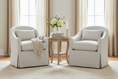 Xena Natural "Quick Ship" Slipcovered **Swivel/Glider** Accent Chair