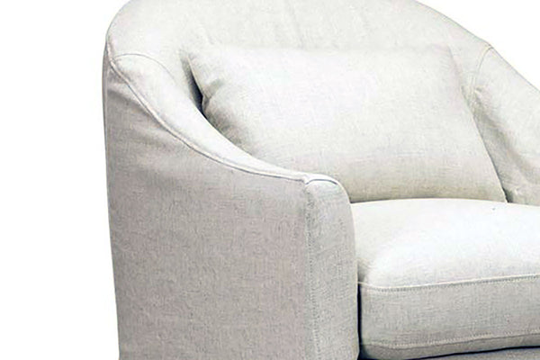 Xena Natural "Quick Ship" Slipcovered Swivel Accent Chair