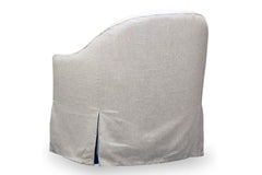 Xena Natural "Quick Ship" Slipcovered Swivel Accent Chair