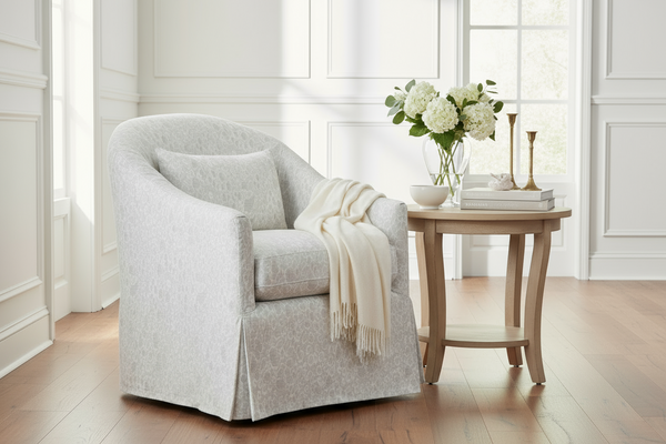 Xena Saxony "Quick Ship" Slipcovered SWIVEL/GLIDER Accent Chair