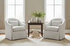 Xena Saxony "Quick Ship" Slipcovered SWIVEL/GLIDER Accent Chair