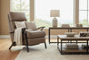Image of Zander Mushroom Dual Power "Quick Ship" Leather Modern Recliner