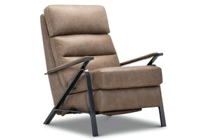 Zander Mushroom Dual Power "Quick Ship" Leather Modern Recliner