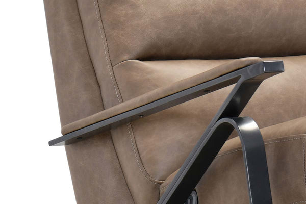 Zander Mushroom Dual Power "Quick Ship" Leather Modern Recliner