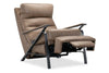 Image of Zander Mushroom Dual Power "Quick Ship" Leather Modern Recliner