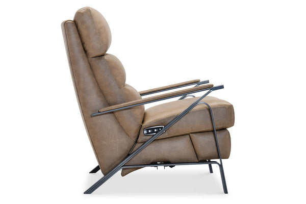 Zander Mushroom Dual Power "Quick Ship" Leather Modern Recliner
