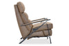 Image of Zander Mushroom Dual Power "Quick Ship" Leather Modern Recliner