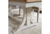 Image of Aberdeen 7 Piece Antique White Trestle Table Dining Set With Splat Back Chairs - Club Furniture