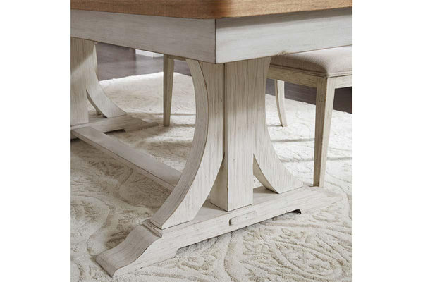 Aberdeen 5 Piece Antique White Trestle Table Dining Set With Ladder Back Chairs - Club Furniture