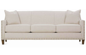 Austin 84 Inch "Designer Style" Tight-Back Fabric Sofa With Accent Nails