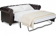 Barrington 88 Inch Leather Tufted Sleeper Sofa