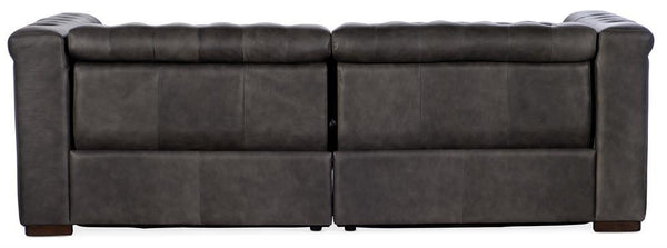 Bromley Gravel Chesterfield 88 Inch "Quick Ship" Wall Hugger Power Leather Reclining Sofa OUT OF STOCK UNTIL 1/18/22