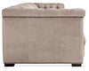 Image of Savion Taupe "Quick Ship" Leather Living Room Furniture Collection