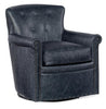 Image of Byrne Ocean "Quick Ship" Leather Button Back Swivel Accent Chair